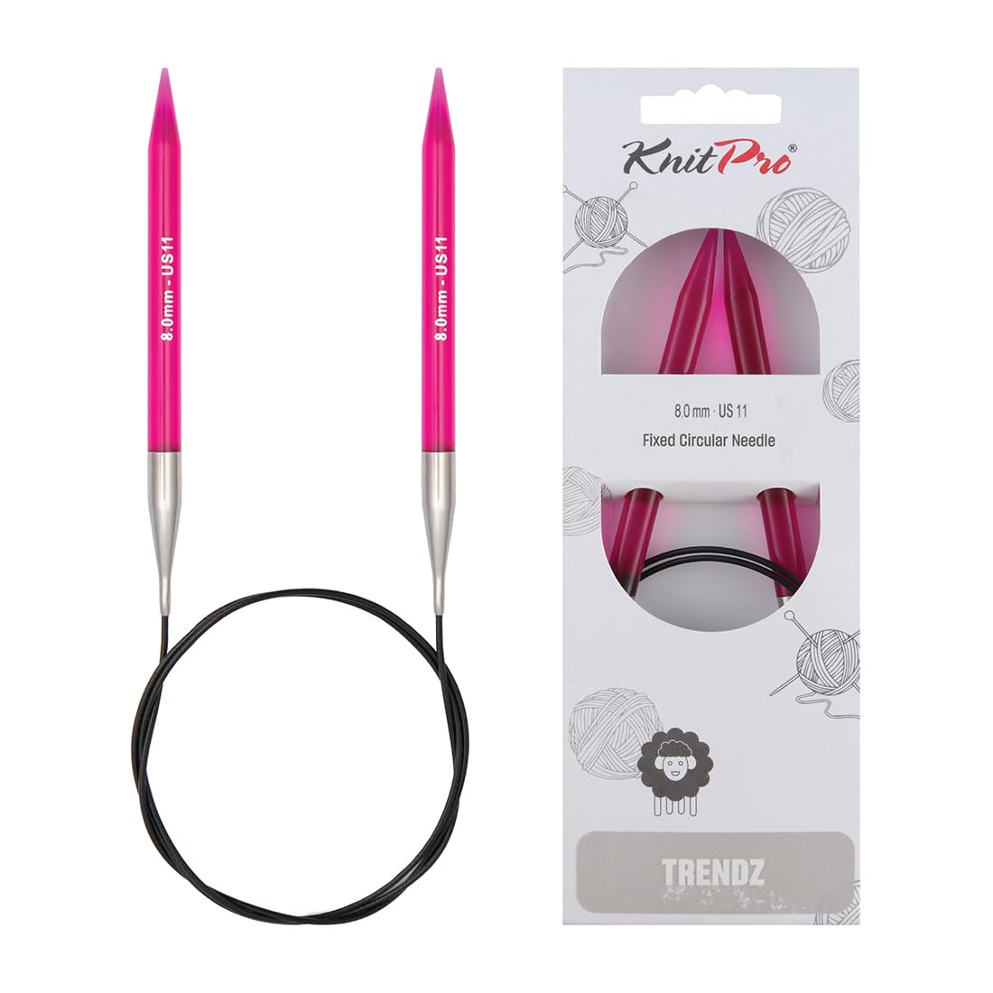 KnitPro Trendz Fixed Circular Needles 47" (120cm) | 8.00mm