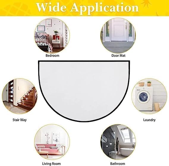 Miniatura 3 de Tapete de puerta semicircular, tapete de baño semicírculo, alfombra bohemia bohemia con mandala. Tapete antideslizante para el hogar, baño, cocina,