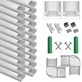 🍀【Einfache Installation】- Geeignet für jede Kontaktfläche, die glatt oder rau ist, Es gibt zwei Installationsmethoden:①3M Kleber, Starke Klebrig, Kein Bohren erforderlich. Geeignet für die glatte Wandmontage von Glas, Fliesen, Holzmöbeln usw. ② Schrauben und Montageklammern, Geeignet für raue, schwer zu verklebende Wände, Befestigung Clipsen Stabil und fällt nicht ab. Endkappen platziert beide Enden des Aluminium profile.