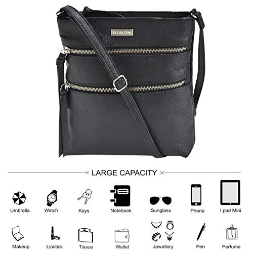 ESTALON Real Leather Crossbody Bag for Women - Women's Shoulder Sling Handbags Medium Purses Soft Crossover Purse Christmas Gift