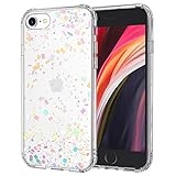 iPhone 7 Case, iPhone 8 Cover, MOSNOVO Colorful Confetti Pattern Clear Design Printed Transparent Hard Slim Case with TPU Bumper Protective Case Cover for Apple iPhone 7 (2016) / iPhone 8 (2017)