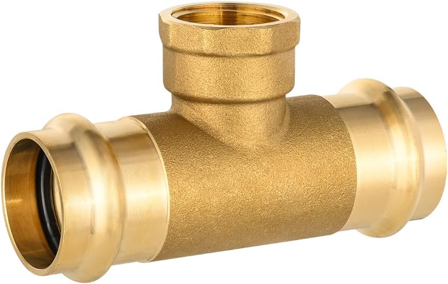 (Pack of 20) EFIELD 3/4" Copper Press x 3/4" Copper Press x 3/4" Female NPT Tee, Fitting for Portable Water (Brass Made),(PRESS240-20PCS)