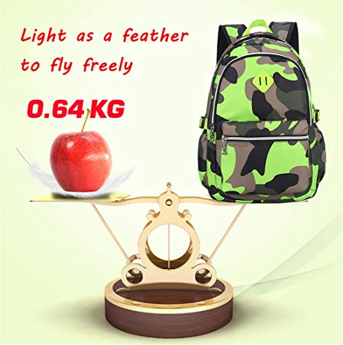 Image of Ladyzone Camo School Backpack Lunch Box Set Lightweight Schoolbag Travel Camp Outdoor Daypack