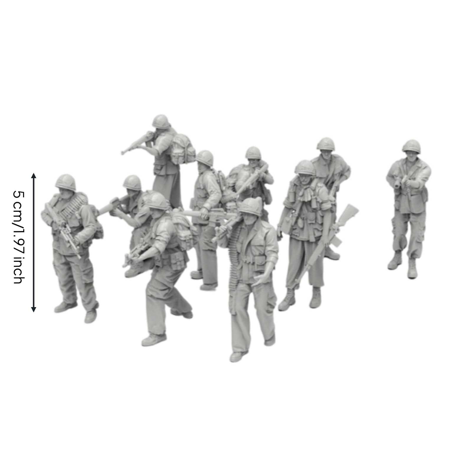 TAIZhiChen 10 Pieces Soldatini in Resina Non Dipinti Soldatini da Dipingere Monopezzo Kit Modello Soldato in Resina per Esposizione, 1/35 5 CM
