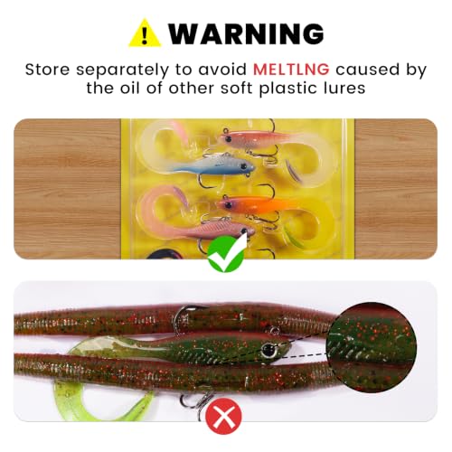 Image of TRUSCEND Duramax Easy Catch Soft Fishing Lures with BKK Hook, Trembly Sinking & Vibrating Swim for More Bites, Pre-Rigged Curly & T-Tail Swimbait for Bass, Trout, Crappie, Freshwater Saltwater Fishing