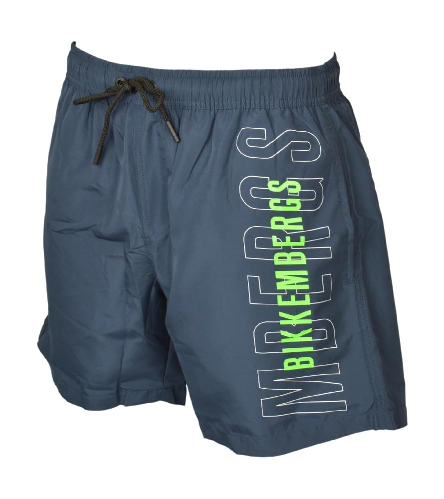 Boxer Mare Uomo Bikkembergs Piscina Swimwear Coulisse Esterna e Tasche Laterali e Una Dietro con Velcro Articolo BKK25MBM03