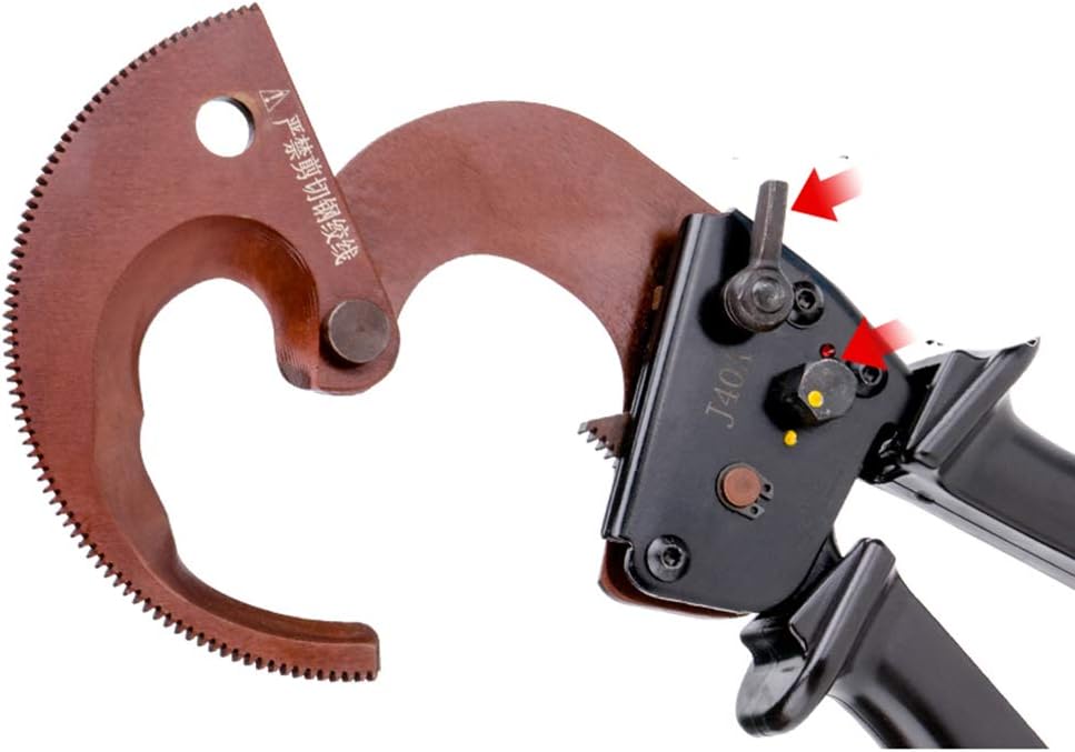 TOPCHANCES Heavy Duty Ratchet Cable Wire Cutter,Hand Tool Wire Cutter Steel Blades Cut Up To 300mm2 Cu-Al Wires And Cables (J40A)
