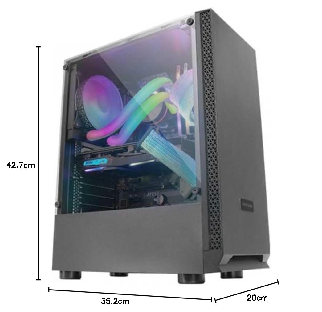 Mars Gaming MCN2, Case PC Gaming ATX, Finestra Laterale Completa, Griglia Anteriore, Design Doppia Camera, Ventola Posteriore 12cm, Nero - 5