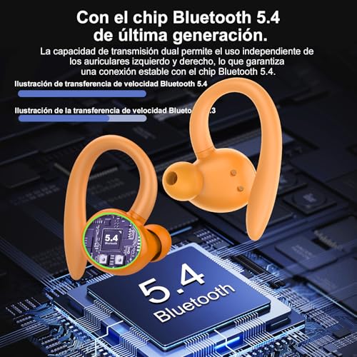 Miniatura 2 de Auriculares Inalámbricos, Bluetooth 5.3, Estéreo De Alta Fidelidad, Auriculares Bluetooth Con Micrófono Enc Con Cancelación De Ruido, Auriculares Inalámbricos Ipx7 Con Pantalla Led De 40 Horas
