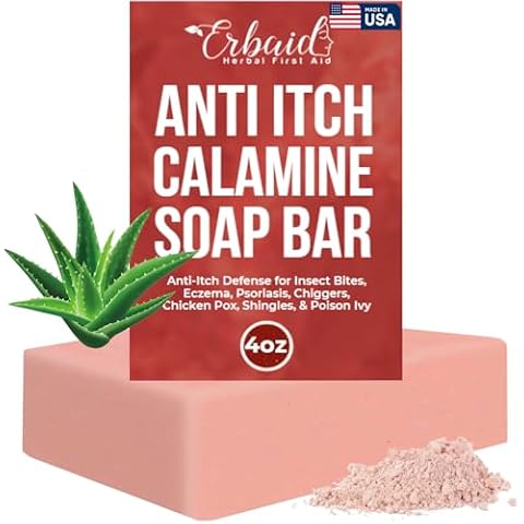 Calamine Soap Bar for Itching – All Natural Instant Itch Relief – Calming Calamine Soap for Itchy Skin, Insect Bite, Eczema, Poison Ivy Rash, Chicken Pox – Pure Raw Anti-Itch Body Wash Made in USA Cover