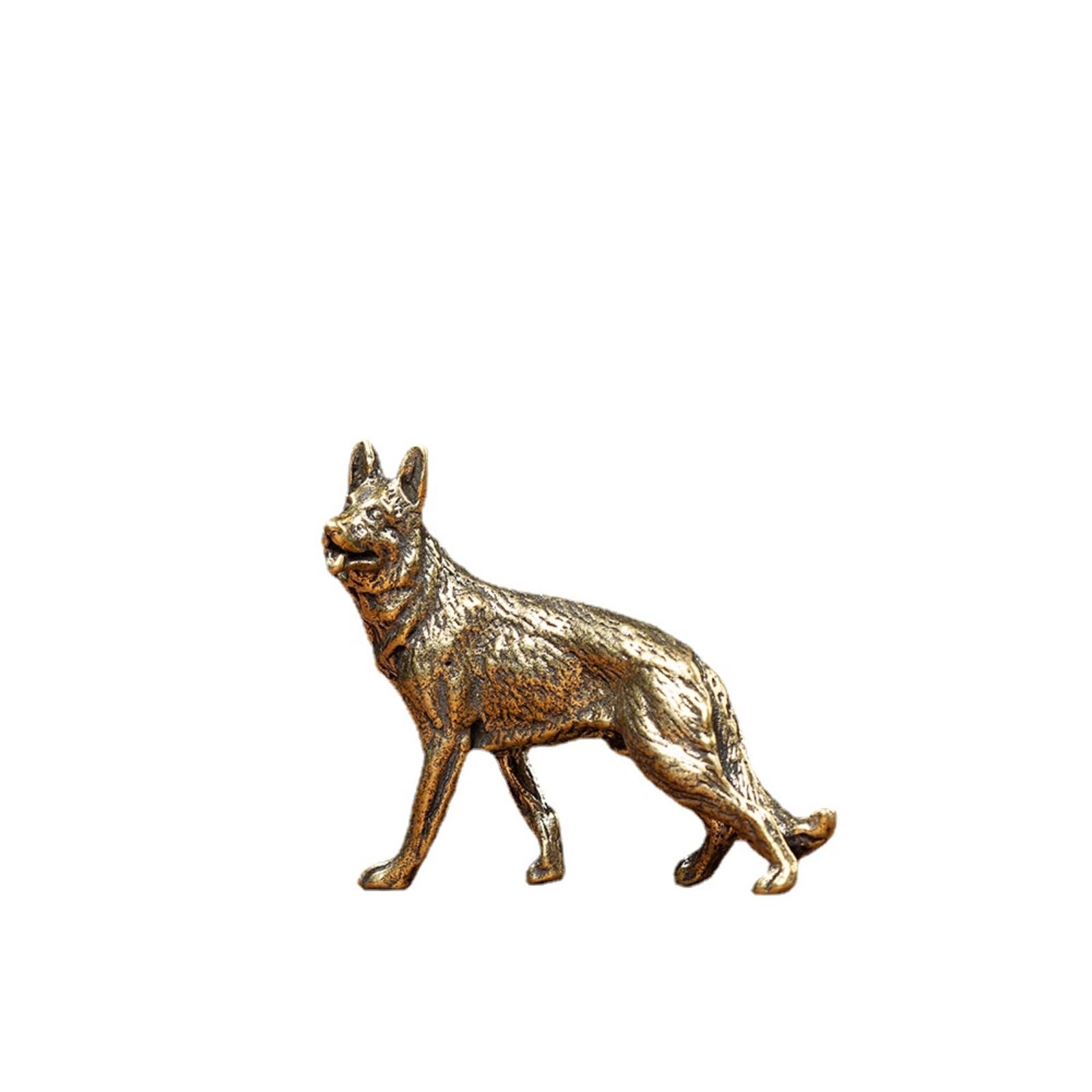 NGDFGR Black Handmade Creative Copper Animal Dog Figurine, Brass Simulated Hound Model Statue Sculpture Office Home Study Desk Garden Bonsai Decoration,Wolf Dog