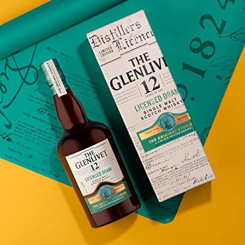 The Glenlivet 12 Year Old Licensed Dram Limited Edition Single Malt Whisky, 70cl with Gift Box