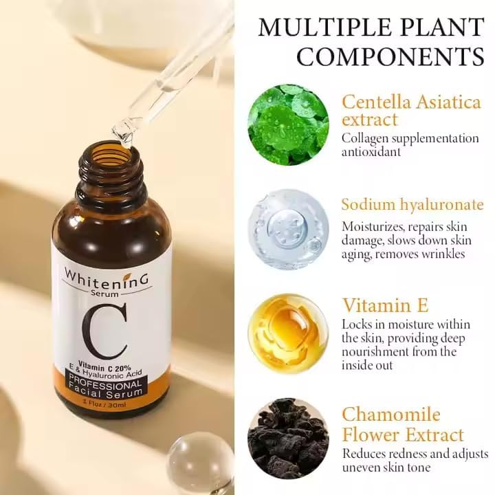 Vitamin C Serum for Face with Hyaluronic Acid – Brightening & Anti-Aging Facial Serum – Hydrating & Firming Formula 30 ml - Image 3