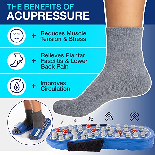 Plantar Fasciitis Relief Acupressure Slippers - Reflexology Foot Massager For Plantar Fasciitis & Neuropathy Pain Relief For Feet - Health Care Products Dad Gifts - Works As Acupuncture Mat (Size M) #TOP1