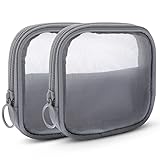 【Größen】Sie erhalten 2 kleine reißverschlusstaschen, dieses set von netz makeup taschen 11.5*11.5*2cm größen, mini taschen sie können sie nach ihren bedürfnissen verwenden, netz kosmetiktaschen oder sie können sie auch mit ihrer familie oder freunden teilen.
