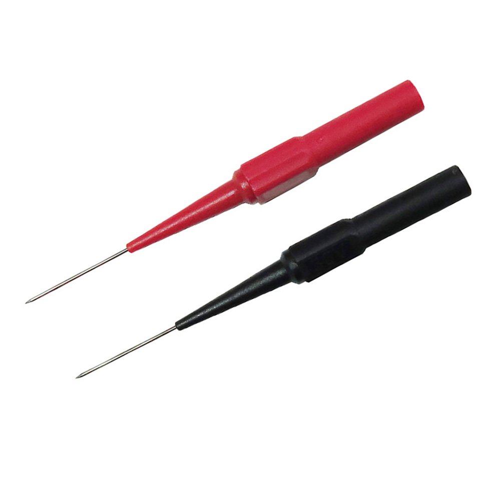 2pc Red/Black Insulation Piercing Needle Non-Destructive Multimeter Test Probes Suitable for Measuring Small IC pins LED Lamps(2pcs)