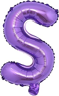 16 inch Purple Alphabet Letter and Number Balloons Set Package, Aluminum Hanging Foil Film Banner Mylar Balloon for Birthday Party Decoration Custom Word (A-Z, 0-9) (16 Inch Purple S)