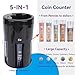 Automatic Coines Sorter, 5 in 1 Coines Counter with Coines Wrappers, Empty Piggy Bank Coines Bank Jar Compact Digital Coines Sorter Machine Coines Holder for Home Office Store