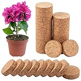 60Pcs Invisible Pot Feet Plant Riser with Non-Slip Surface - Cork Pot Feet for Outdoor Planters, Plant Feet Riser Solid Corkwood Planter Pot Lifter for Outdoor Plants Flowers Pots, 2" Dia