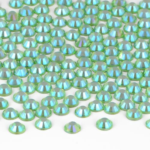 2880 Pieces SS16 Peridot AB Hotfix Rhinestones Flatback Round Crystal Glass Rhinestones Gems for Crafts Nail Face Art Clothes Shoes Bags DIY