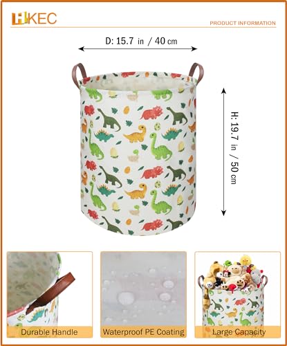 Image of 19.7 inch Dinosaur Laundry Basket,Dirty Clothes Laundry Hamper,Waterproof Foldable Toys Storage Bin,Room Decor, Gift Baskets, Baby Nursery Hamper(Cute Dinosaur)