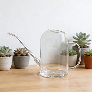 2L Watering Cans Long Spout Indoor Plant Large Watering Can with Removable Spout for Garden Flowers Gardening Supplies for Patio House Outdoor Plants Yard Lawn Porch Landscaping (Transparent)