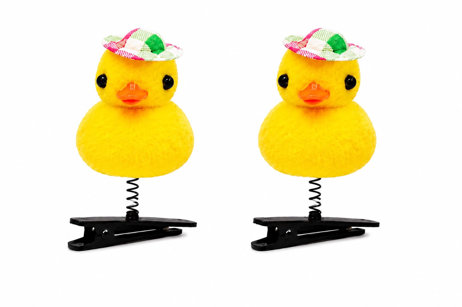 Cute Yellow Duck Hair Clips for Girls & Women, Funny Bobble Spring Duck Hair Accessories with Strong Metal Alligator Clip, Soft Plush Cartoon Hair Decoration for Kids, Party & Daily Wear, Pack of 2-image-3
