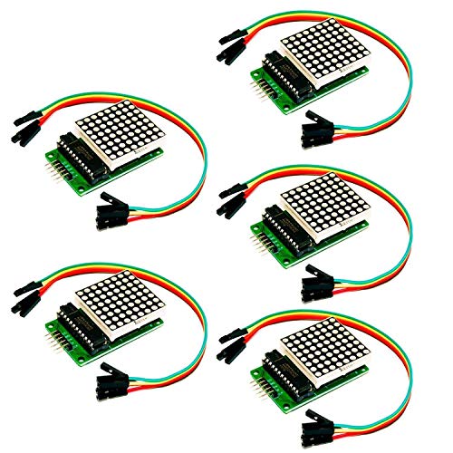 AZDelivery 5X MAX7219 8x8 1 Module d'affichage à Del MCU à Matrice de Points 8x8 Compatible avec Arduino et Raspberry Pi y Compris Un eBook