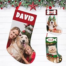 Personalized Christmas Stockings 18 Custom Stockings Christmas with Name Picture Customized Xmas Holiday Ornament Decoration Gifts for Family Friends