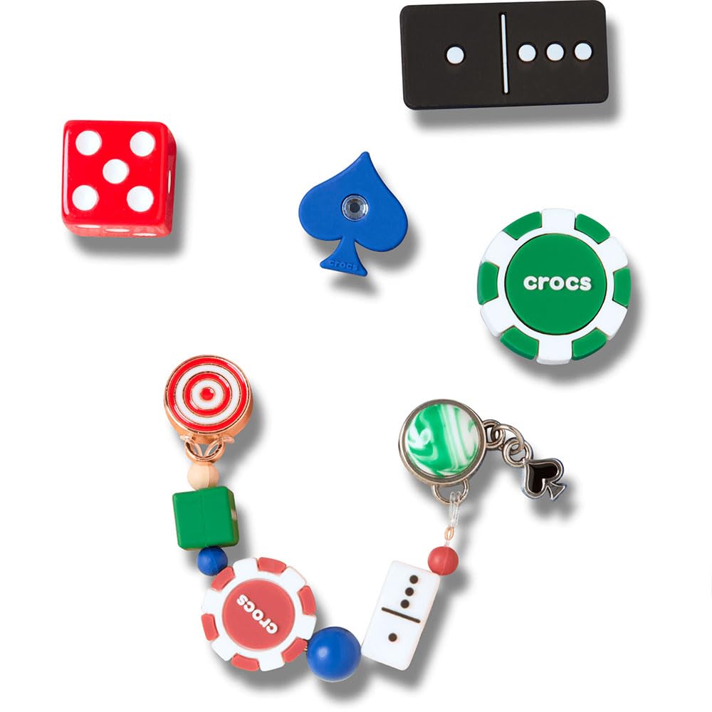 Crocs Unisex Jibbitz Charms, Game Night 5 Pack