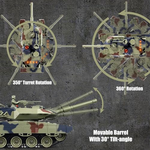 Supdex 1/24 Rc Panzer, Fernbedienung Panzer Deutscher Leopard II Armeepanzer, Modellbau 2.4Ghz mit Schussfunktion, Spielzeug Geeignet für Kinder ab 6 Jahren, RC Tank Mit Licht und Rauch