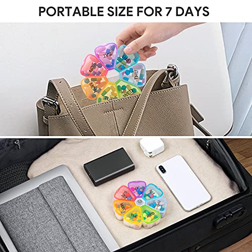 Large Weekly Pill Organizer, OAAO XL 7 Day Portable Pill Box Case Medicine Organizer for Vitamin, Cod Liver Oil, Pills, Supplements-Arthritis Friendly