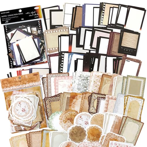SIBLYMONA 200Pcs Vintage Memo Material Pack Memo Collection (SetA)