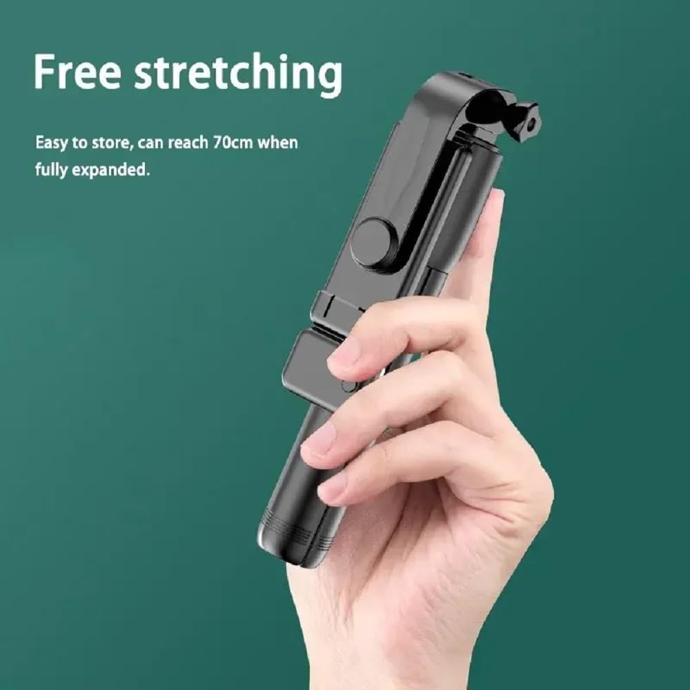 PINHEN Phone Tripod & Selfie Stick,3 in 1 Extendable 360° Rotation Tripod Stand with Detachable Wireless Remote Portable Smart Phone Holder Compatible with iPhone Android Sansung