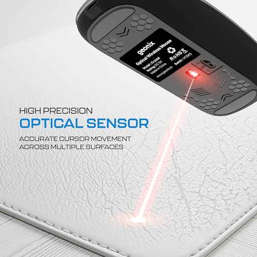Image of Geonix Crystal Optical Wireless Transparent Mouse, 2.4GHz with USB Nano Receiver, 4 DPI Modes, High Precision Optical Tracking, 10m Working Distance with RGB Light (Black)