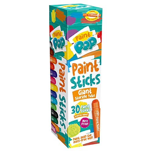 Paint Pop Giant Storage Tube Assorted 30 Pack - Kids Large Art Crayon Set