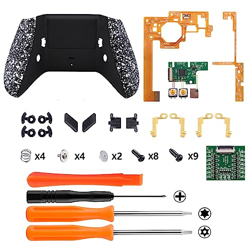 Image of eXtremeRate Textured White Lofty Programable Remap & Trigger Stop Kit, Upgrade Boards & Redesigned Back Shell & Side Rails & Back Buttons & Trigger Lock for Xbox One S /X Controller Model 1708
