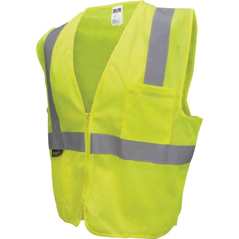 Radians SV2ZGM3X Polyester Mesh Economy Class 2 High Visibility Vest with Zipper Closure, 3X-Large, Green-image-28