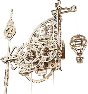 UGEARS Aero Clock 3D-Puzzle – Vatertagsgeschenk, Holzmodellbausätze für Erwachsene zum Bauen – Vintage-DIY-Wanduhr mit Pendel-Holzpuzzle – selbstmontierende mechanische Weihnachtsgeburtstagsgeschenke