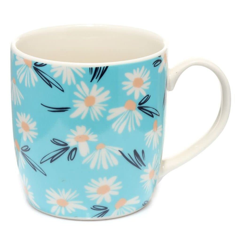 Puckator Daisy Lane Pick of the Bunch Botanical Porcelain Mug Coffee Tea Cup, Food Dishwasher & Microwave Safe, Home Office Work, Multicolour