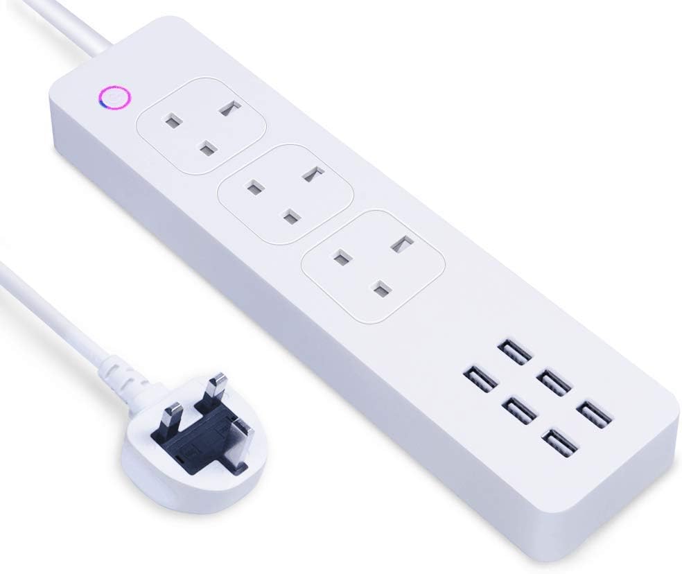 WiFi Smart Power Strip, Panamalar Wireless Multi Sockets Plug with 3 AC Outlets 6 USB Ports, Voice Control with Alexa, Google Assistant and IFTTT, Timer Setting, Remote Access via Android iOS Phone