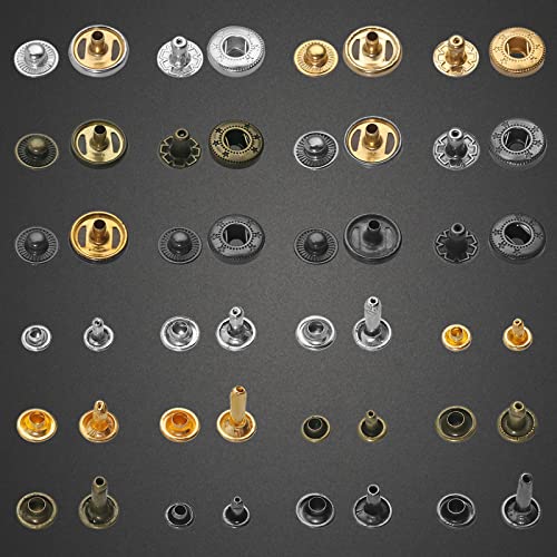 Vorxeon Belt Hole Puncher For Leather, 6 Sizes Revolving Hole Punch Pliers Set With Ruler, Grinding Rod, Plastic Hammer, 240Pcs Leather Double Cap Rivets And 100Pcs Leather Snap Fasteners #TOP6