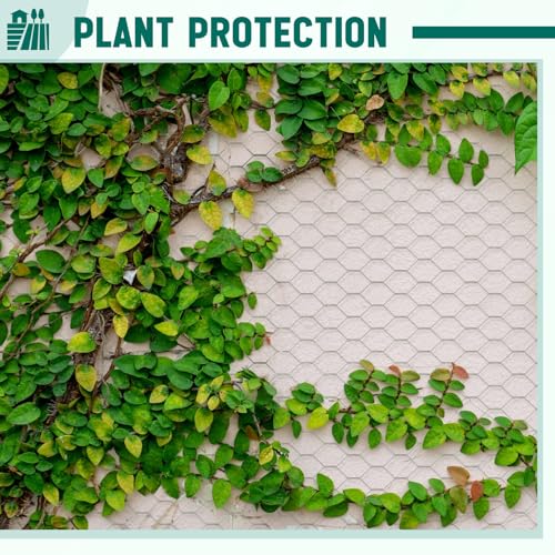 Image of GlikCeil 48 in x 300 ft Chicken Wire Mesh Fencing for Floral Garden, 23 Gauge Silver Galvanized Steel Wire, 1 Inch Hexagonal Hardware Cloth Netting for Farm Crafts Poultry Coop Barrier Rabbit Cage