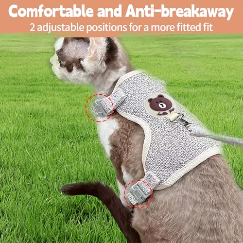 Cat Harness and Lead Set - Escape Proof for Walking, Soft Mesh With Adjustable Reflective Stripe and Leash for Small Medium Cats Dogs Pets (M) - Image 6