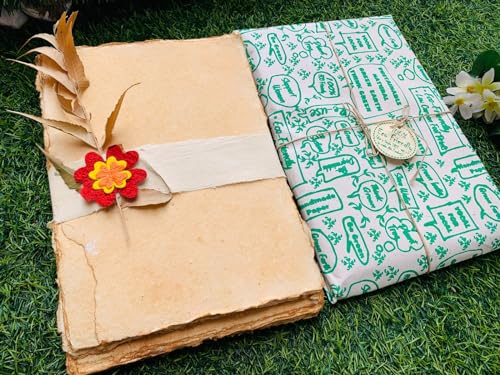Image of SURPRISE SOMEONE Vintage Handmade Paper Sheet | A4 Size Sheets with Deckle Edge (50 Sheets) | Vintage Brown