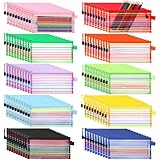 YooNotee 180 Pack 10 Colors Pencil Pouch Bulk Mesh Zipper Pouch Bags, Small Storage Bag Pencil Pen Travel Bag for Operation Teacher Bulk Items, Multipurpose Case for Office Supplies Accessories