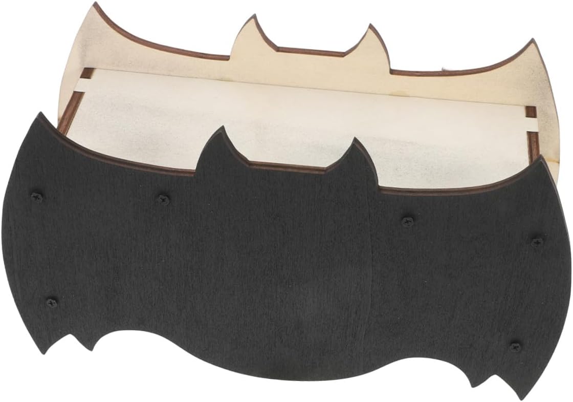 Kisangel Wooden Bat House Bat Shaped Small Outdoor Bat Shelter Hanging Bat Habitat for Backyard Garden Tree Decor