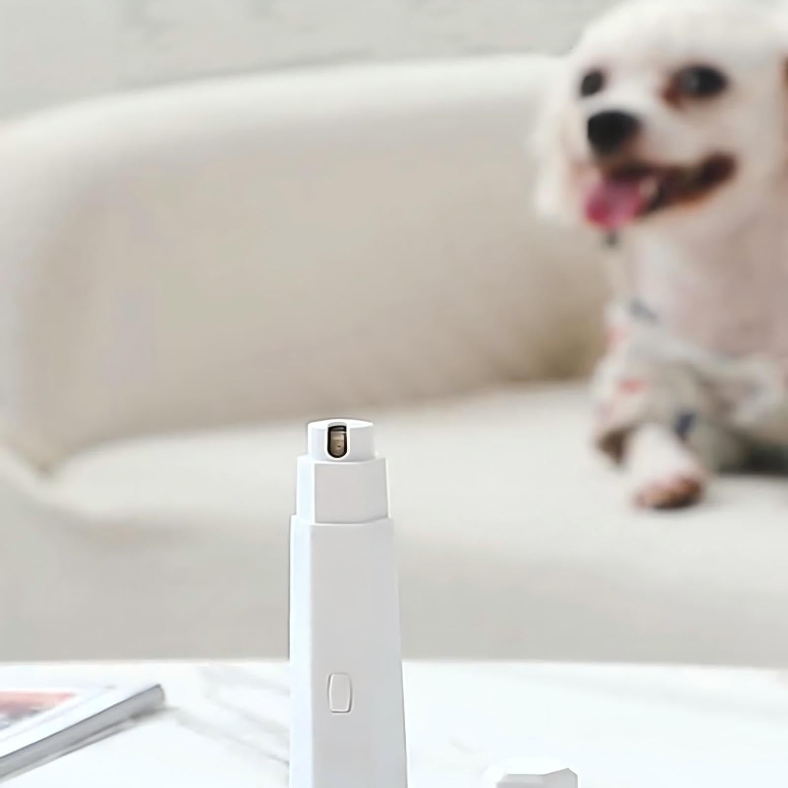 WZADXMC Quiet Rechargeable Pet Nail Grinder - Dog Nail Clippers and Grinder - with LED Lights and Quick Sensor, Diamond-Tip Dust Collector, Suitable for Large Dogs, Small Cats, and Rabbits (White) - image 5