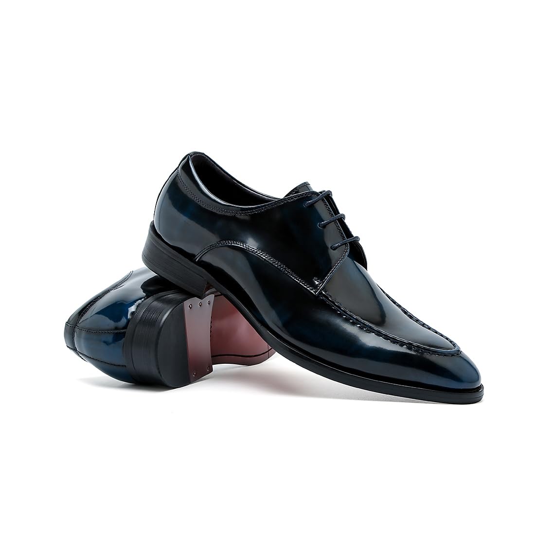 Genérico Derbys Formales Negocios para Hombres Zapatos de Vestir de Uniforme Zapatos de Cuero Pulido con Cordones