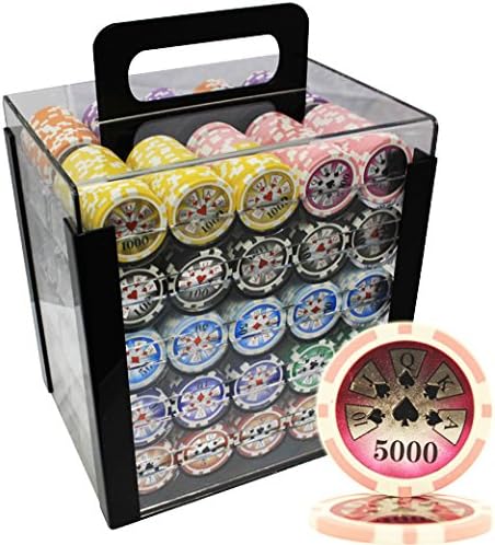 MRC 1000pcs High Roller Poker Chips Set with Acrylic Case Custom Build
